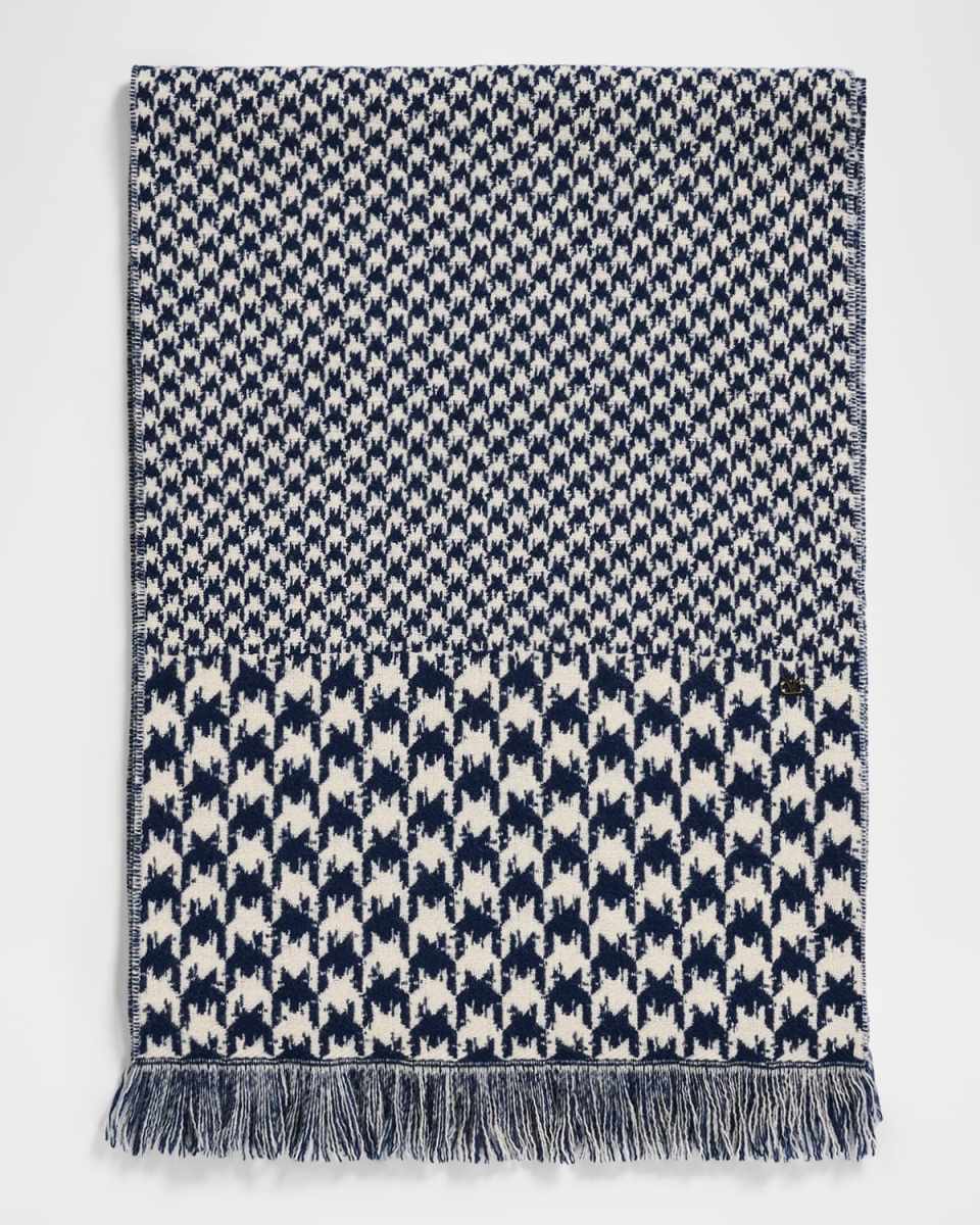 Houndstooth Jacquard Knit Scarf